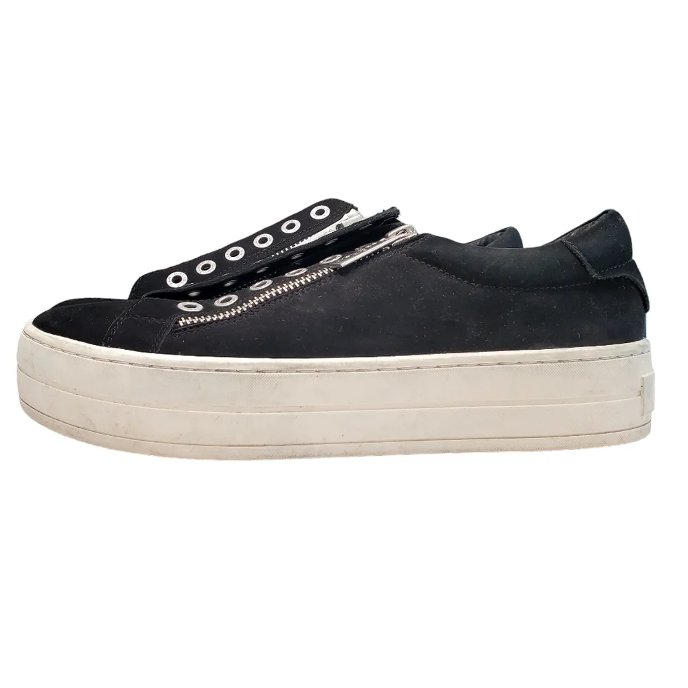 39) J/SLIDES NYC Fashion Leather Zipper Sneakers Sz. 6½